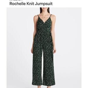 Kaleigh Stitch Fix Rochelle knit green floral jumpsuit lady Large office church